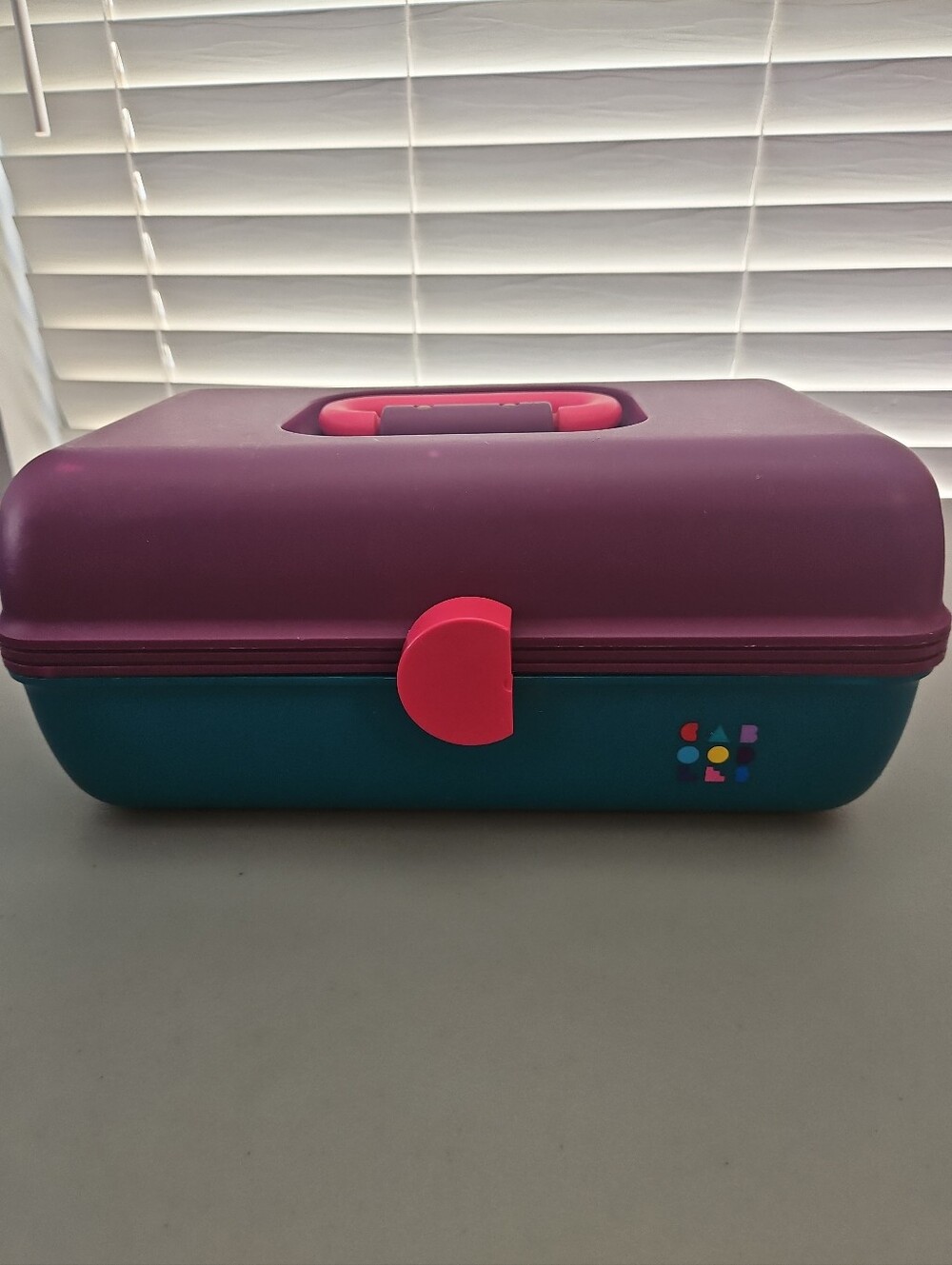 Vintage 90s Caboodles Makeup Case Organizer Teal Purple Pink Model 2614 Retro